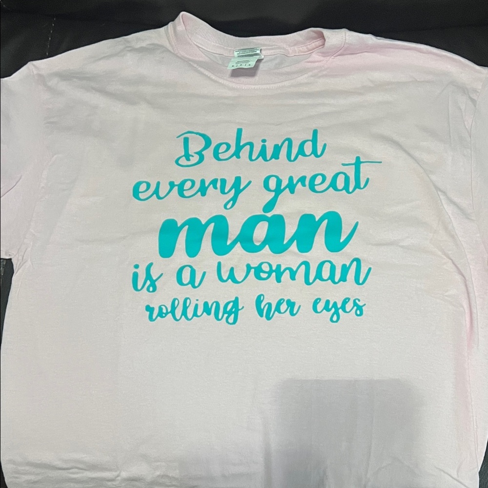 Gildan White Tee with Blue Graphic